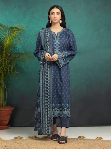 Sapphire Nightfall Unstitched Khaddar Ensemble